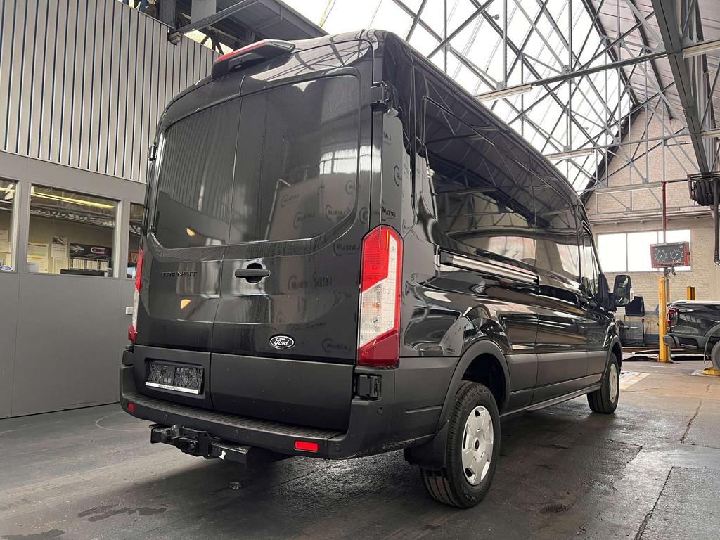 Ford Transit 350L L3H2 TD Trend RWD (bj 2024), Stof, Zwart, Emergency brake assist, Te koop