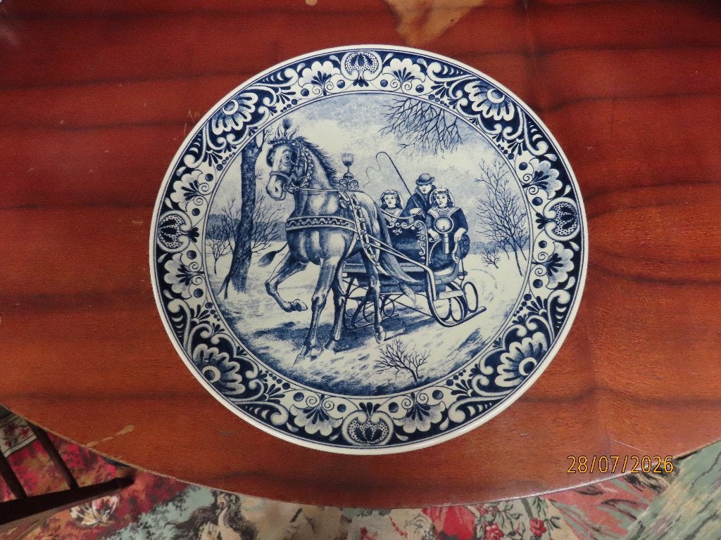 Mooi Bord Sierbord Delft's Blauw Zeeuwse Arreslee anno 1839, Antiquités & Art, Enlèvement ou Envoi