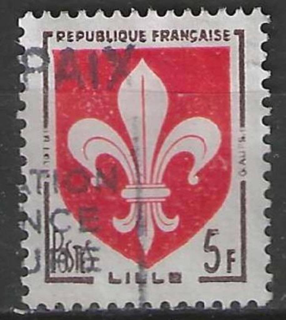 France 1958 - Yvert 1186 - Armoiries des provinces (ST), Timbres & Monnaies, Timbres | Europe | France, Affranchi, Envoi