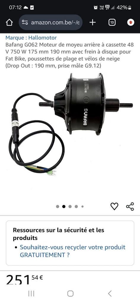 Bafang G 062 motor nieuw, Ophalen of Verzenden, Frame