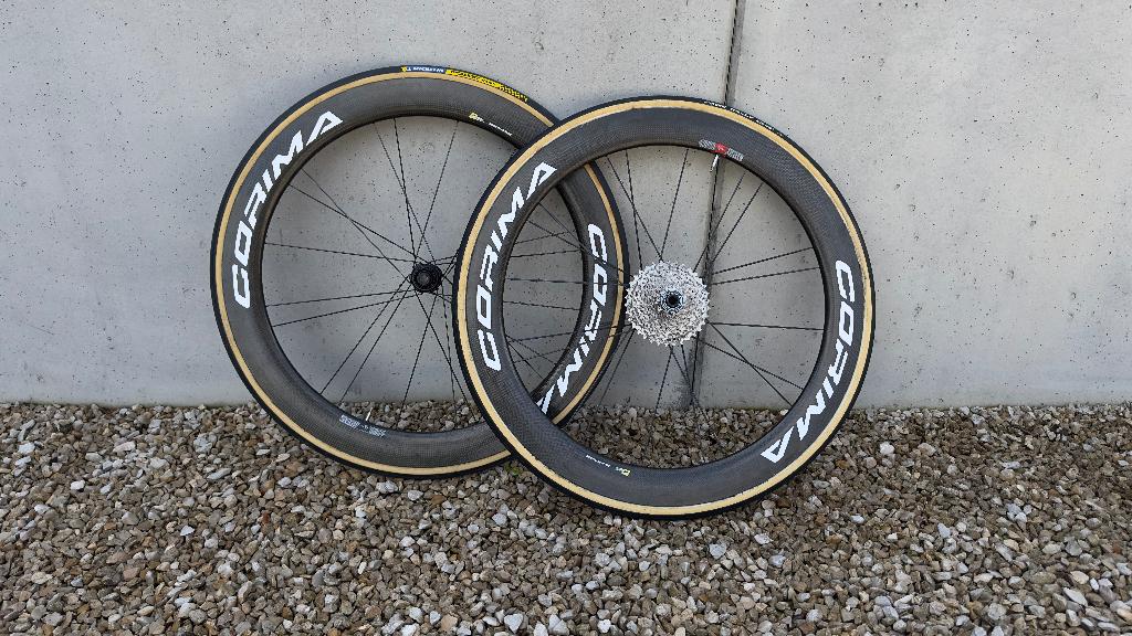 Paire de roues Corima Carbone - Frein à disque, Vélos & Vélomoteurs, Vélos Pièces, Corima, Comme neuf, Enlèvement, Carbone