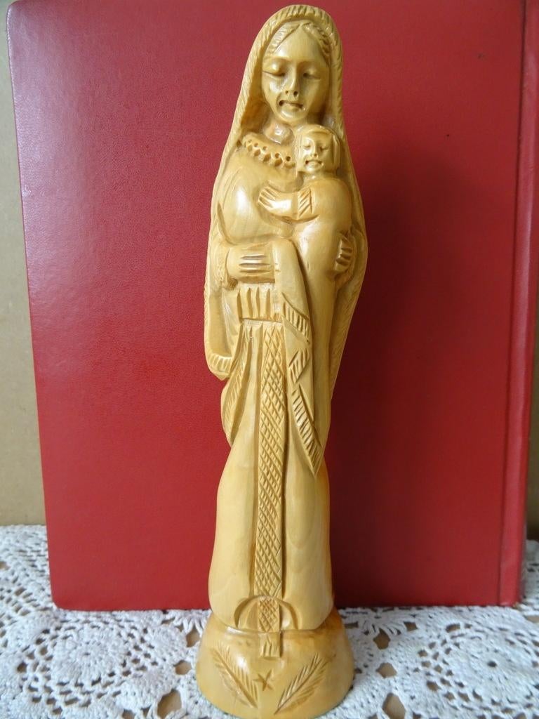 Statue statuette en bois de Marie Israël 21cm art populaire, Enlèvement ou Envoi, Comme neuf, Image, Christianisme | Catholique