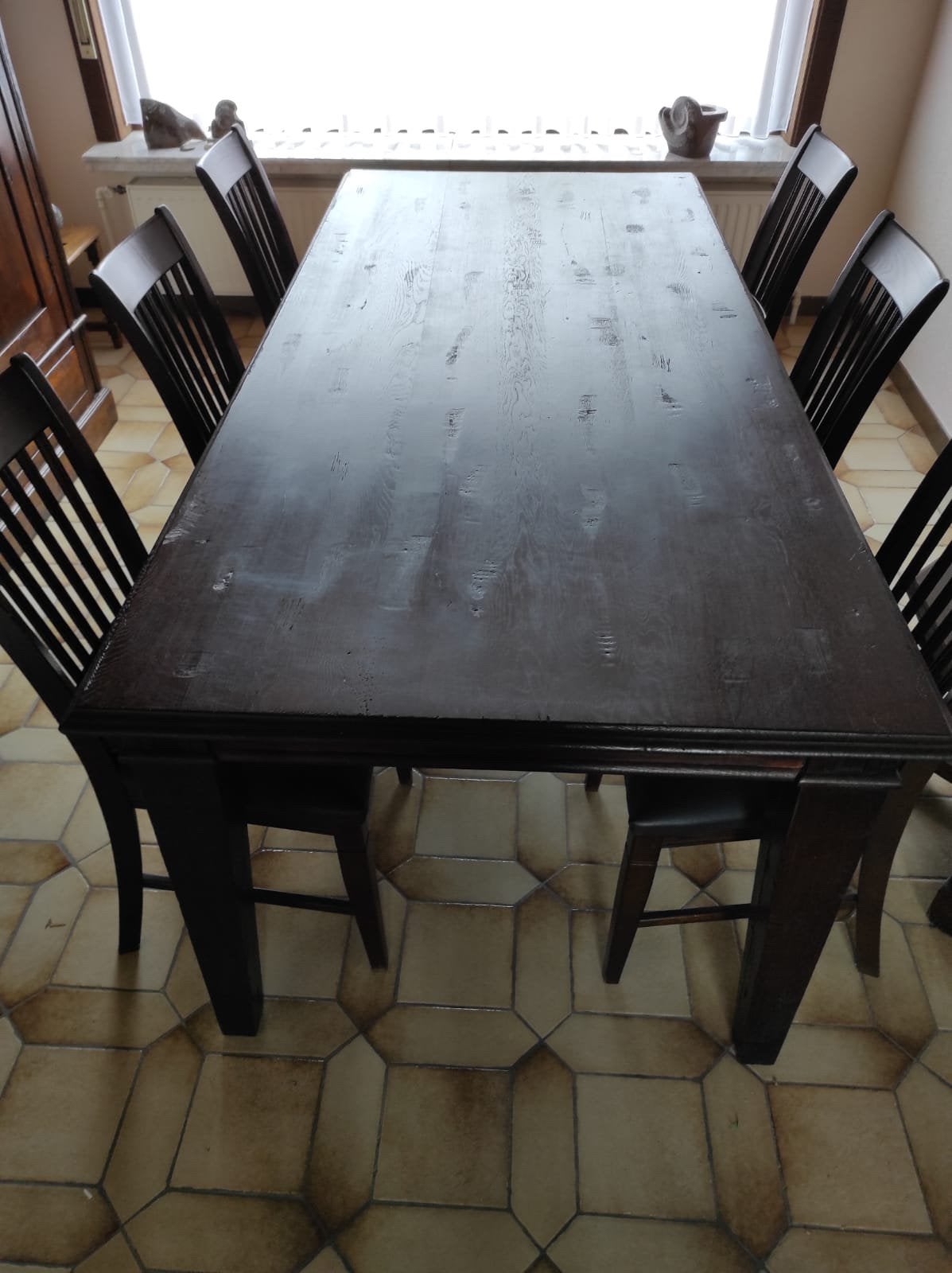 Table à manger avec 6 chaises, Maison & Meubles, Salles à manger complètes, Utilisé, 4 à 6 chaises, Enlèvement