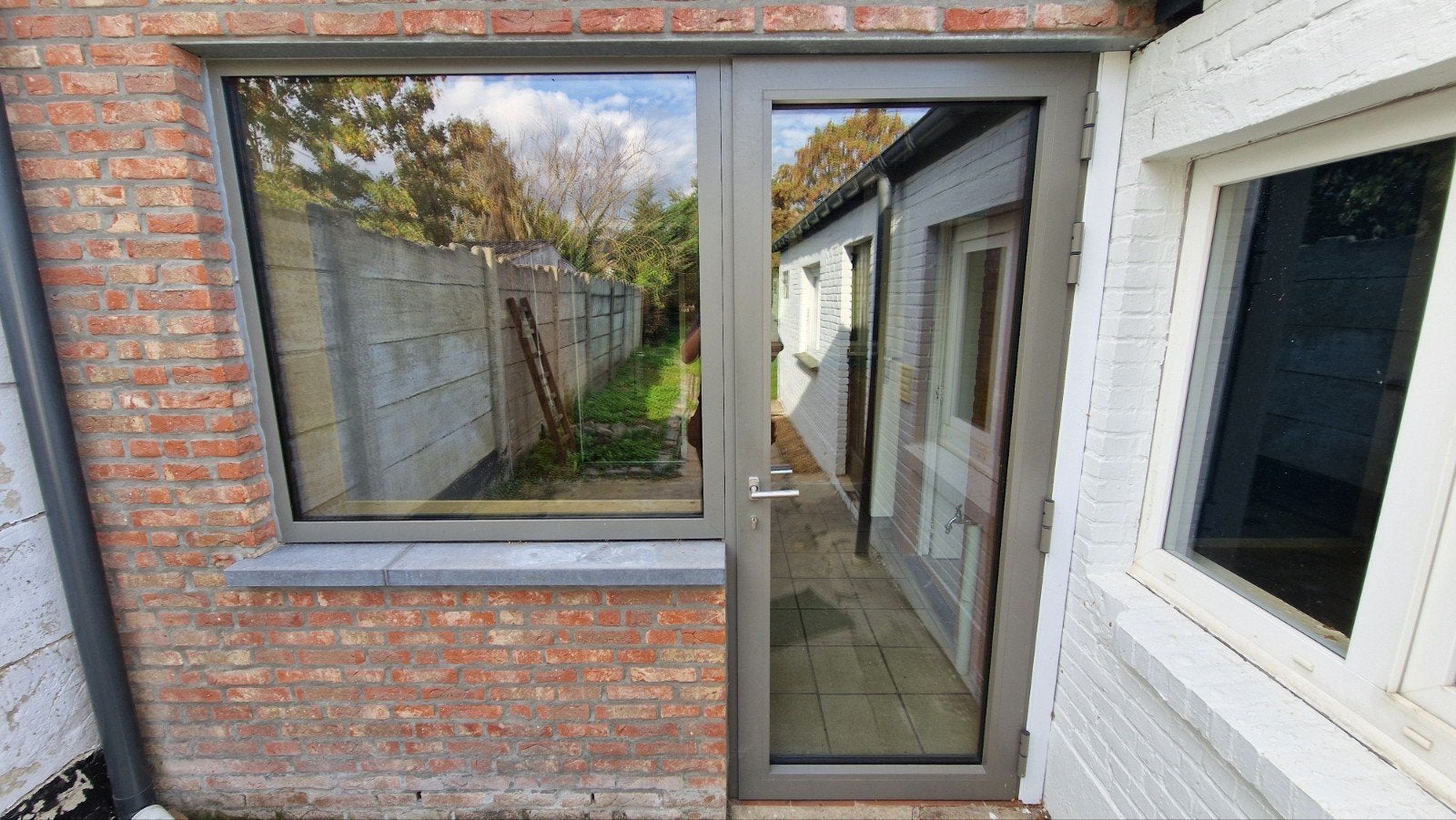 Aluminium raam en deur dubbel glas + raam, Ophalen, Aluminium