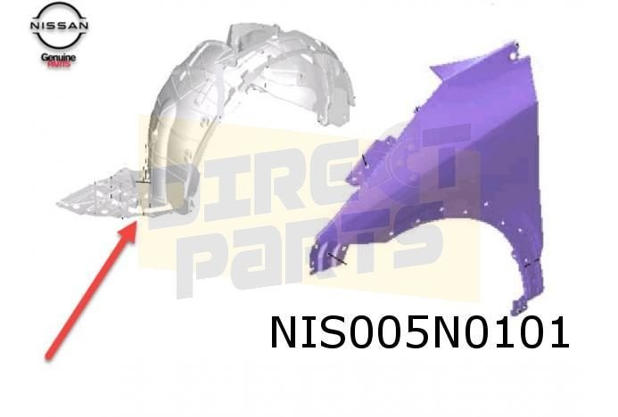 Nissan Ariya (7/22-) Modderkuip Links voor Origineel! 638415, -, Verzenden, -, Nieuw
