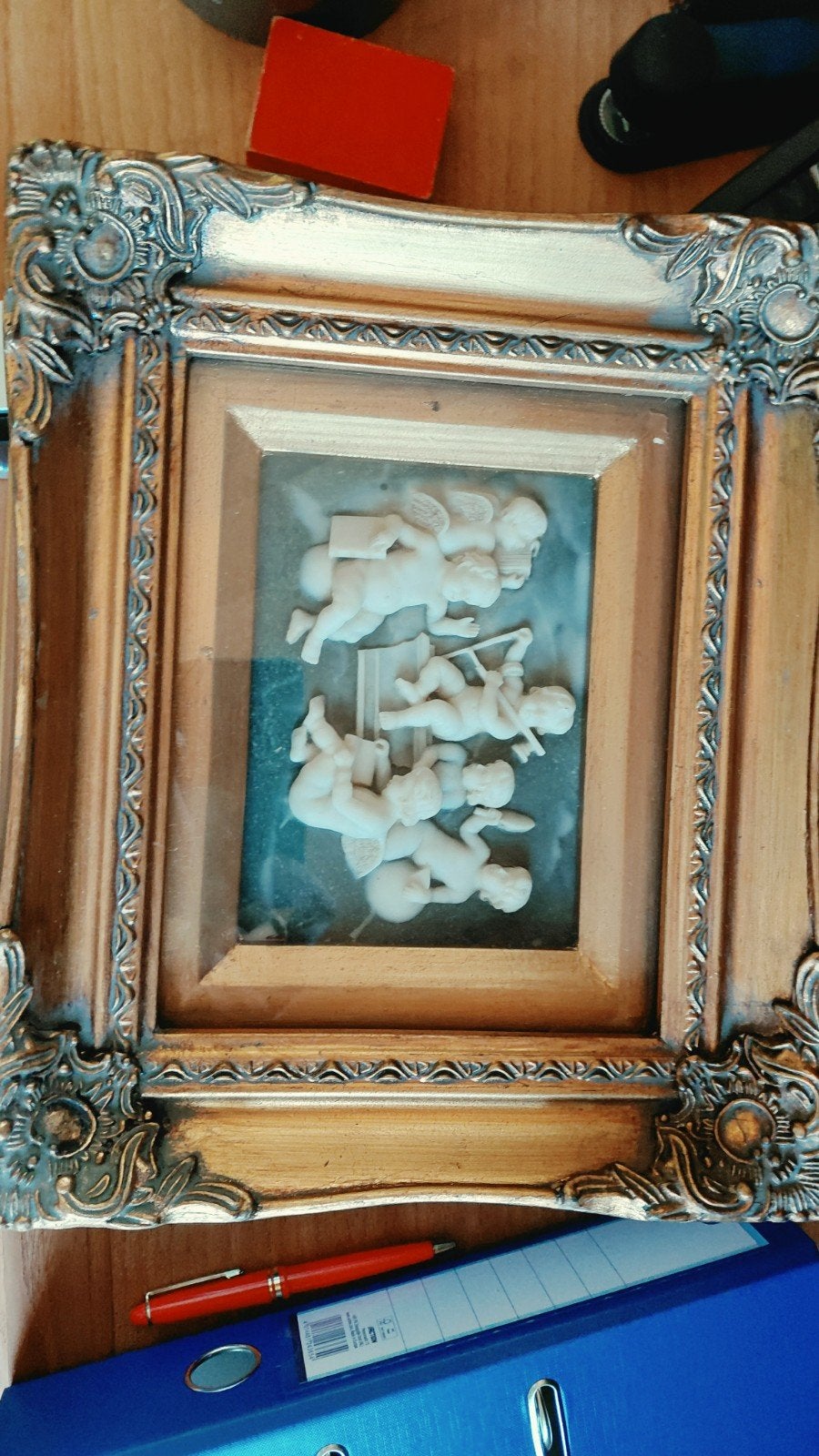engel in gekaderd, Antiquités & Art, Art | Peinture | Classique, Autres techniques, Autres styles, Nature morte, Enlèvement