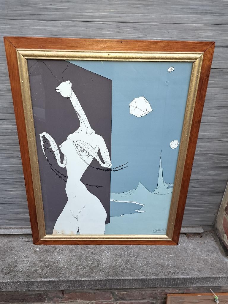 lithographie epreuve d artiste signe felix labisse, Ophalen of Verzenden