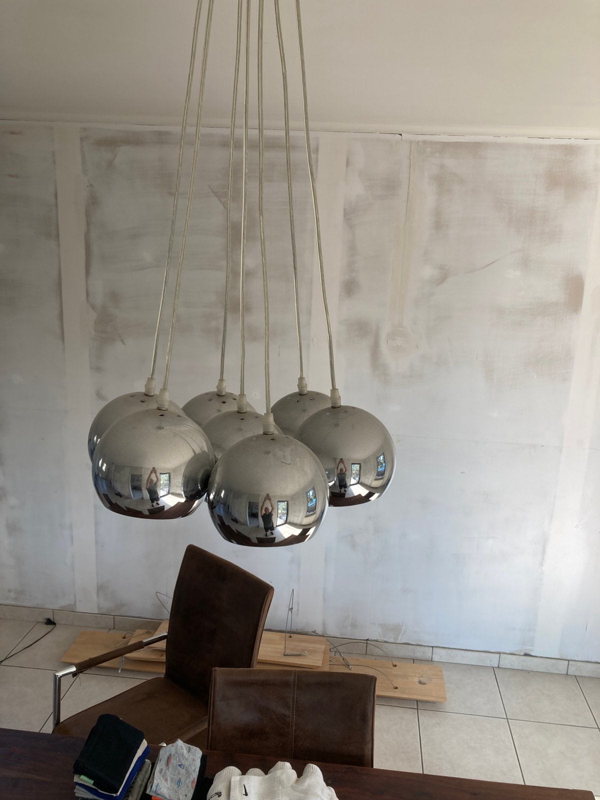 Hanglamp bollen, Huis en Inrichting, Ophalen, Zo goed als nieuw, Hanglamp, Design