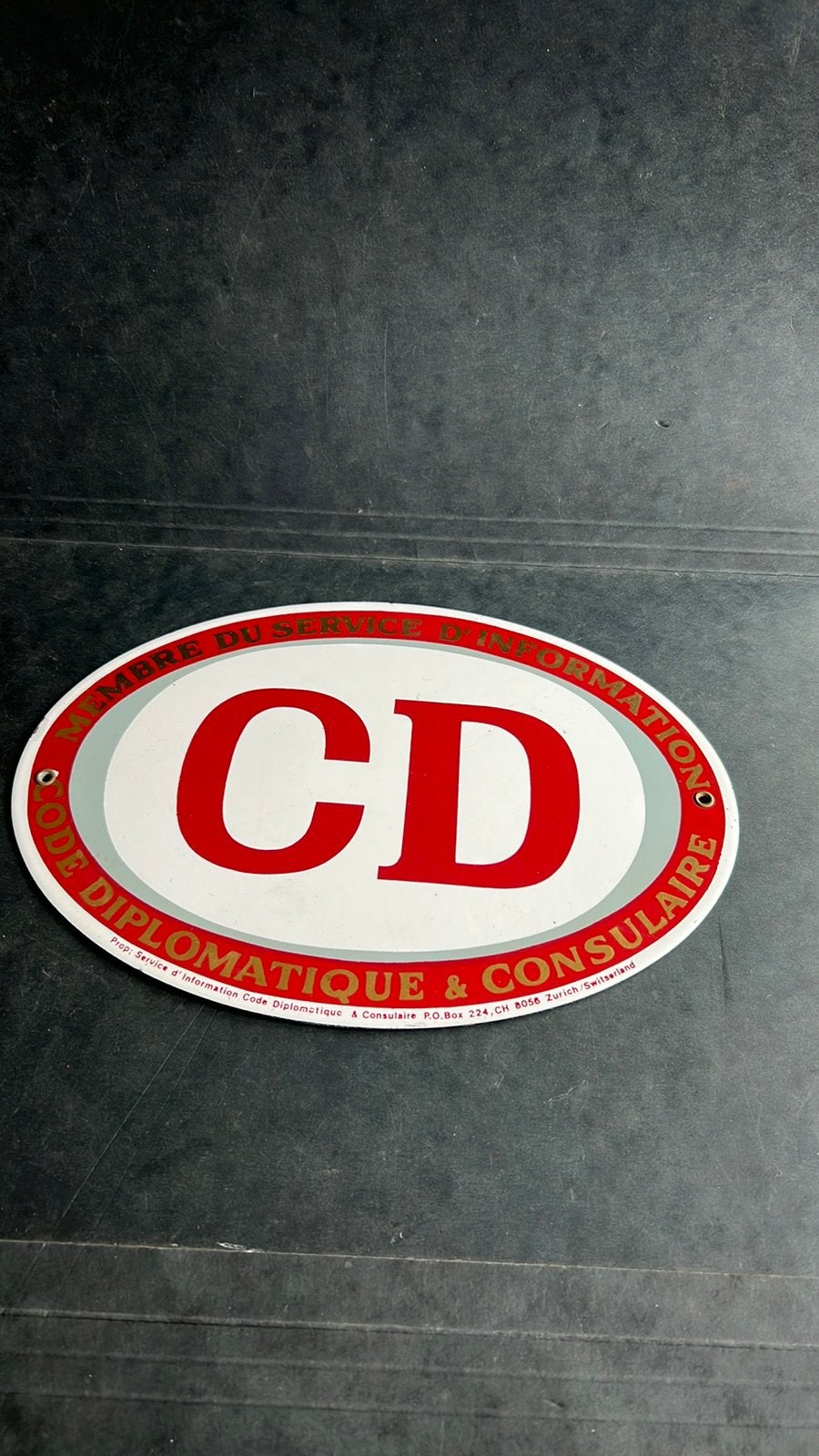 Emaille autoplaat CD zwitserland, Verzamelen, Ophalen of Verzenden