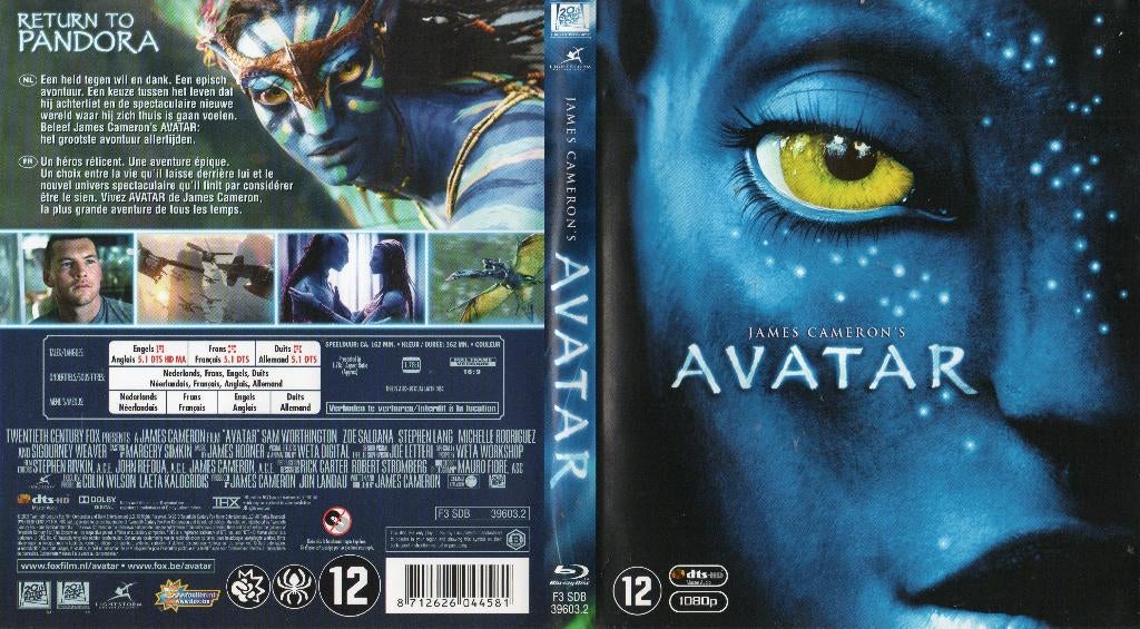 avatar (blu-ray) nieuw, Cd's en Dvd's, Blu-ray, Zo goed als nieuw, Science Fiction en Fantasy, Ophalen of Verzenden