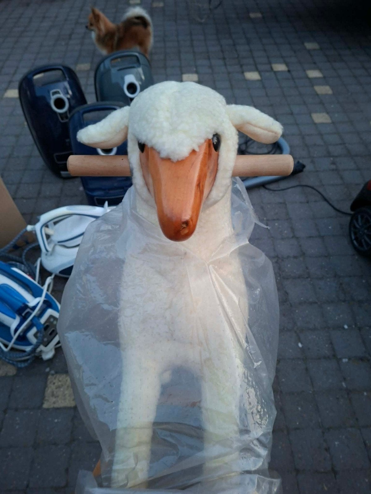 hobbel paard ( schaap uitvoering), Ophalen