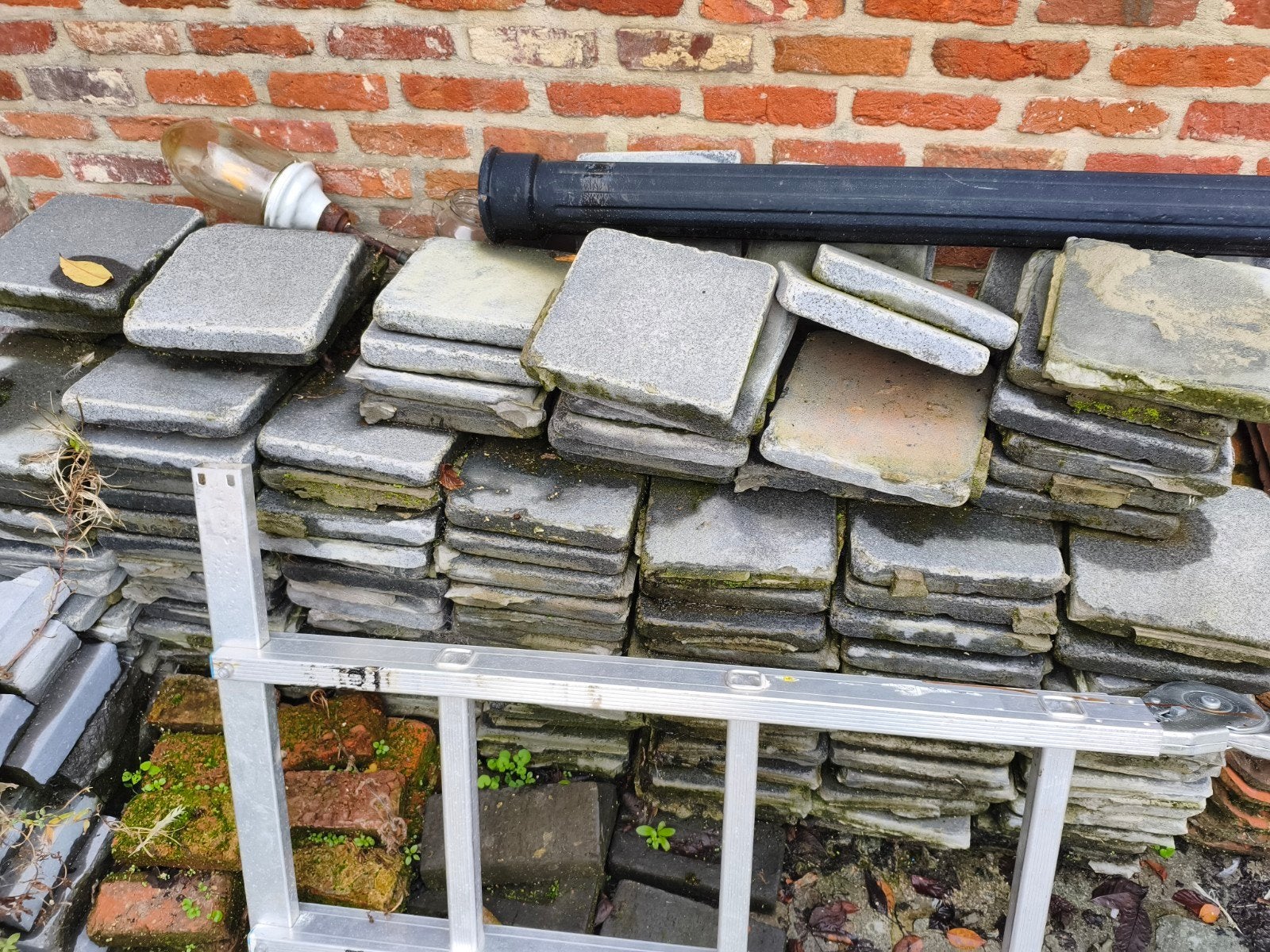 grijze terrastegels, Tuin en Terras, Ophalen, Gebruikt