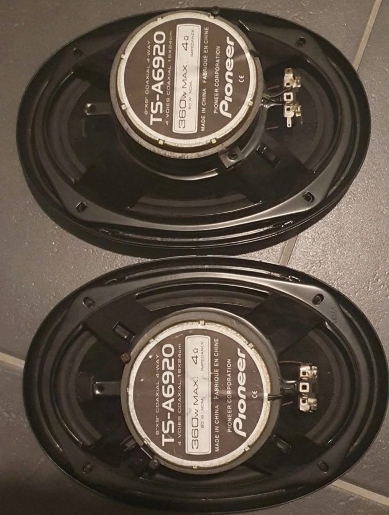 2x luidspreker / box - Pioneer - voor in auto, Enlèvement, Utilisé