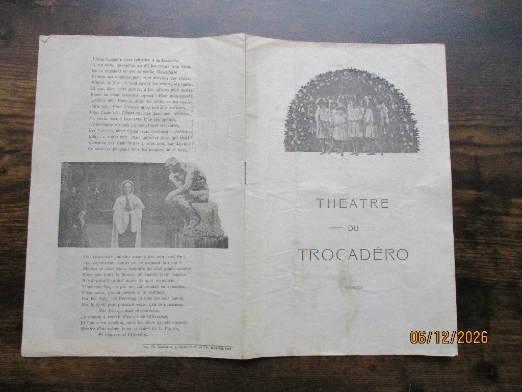 Programme  du Théâtre du Trocadéro à Liège 1920?, Envoi