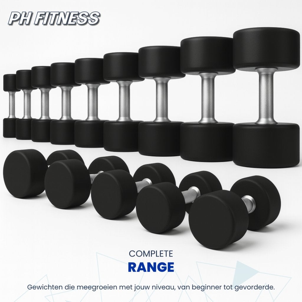 PH Fitness PU Dumbbells 2-20KG - 2KG Stappen, Enlèvement, Neuf, Haltère