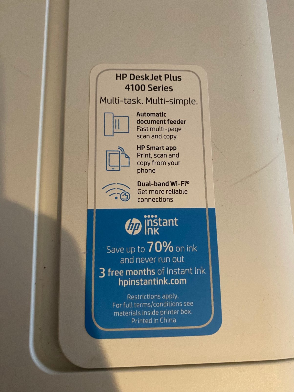 Hp deskjet plus 4100 series, Computers en Software, Ophalen, Gebruikt, Printer, Inkjetprinter