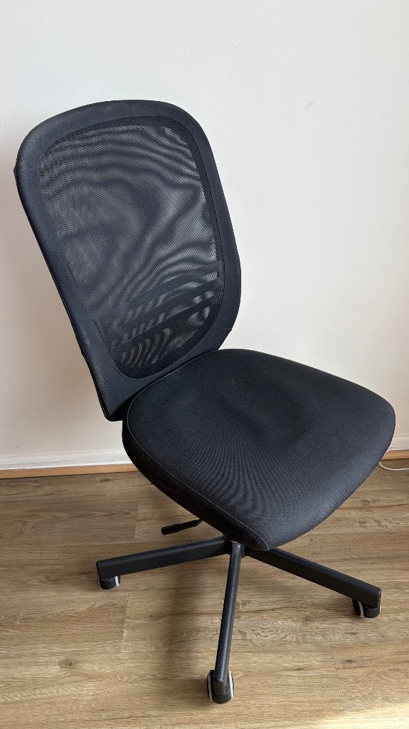 Chaise de bureau IKEA noire à roulettes, Enlèvement, Comme neuf, Noir, Chaise de bureau