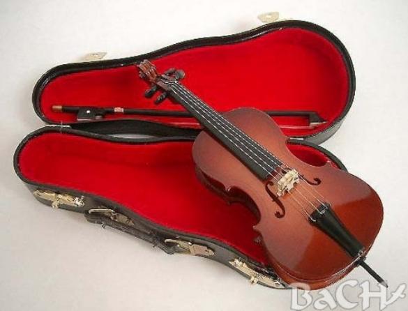 Miniatuur cello met koffer en strijkstok, ca 15 cm, Muziek en Instrumenten, Instrumenten | Toebehoren, Nieuw, Cello, Ophalen of Verzenden