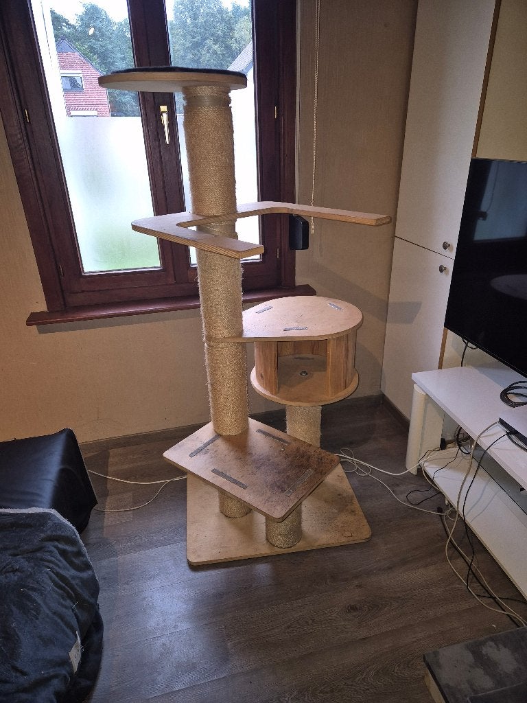 Kattenpaal hout en stevig, Dieren en Toebehoren, Ophalen, Gebruikt, Krabpaal