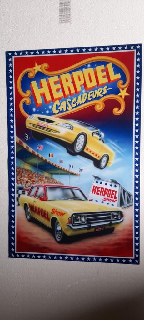 AFFICHE SHOW CASCADEUR HERPOEL HELL DRIVERS SHOW STUNT SHOW,, Enlèvement ou Envoi