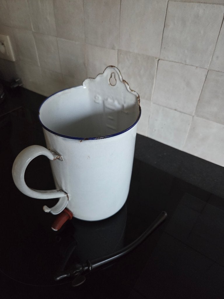 Emaille waterhouder - vintage kannetje, Ophalen of Verzenden