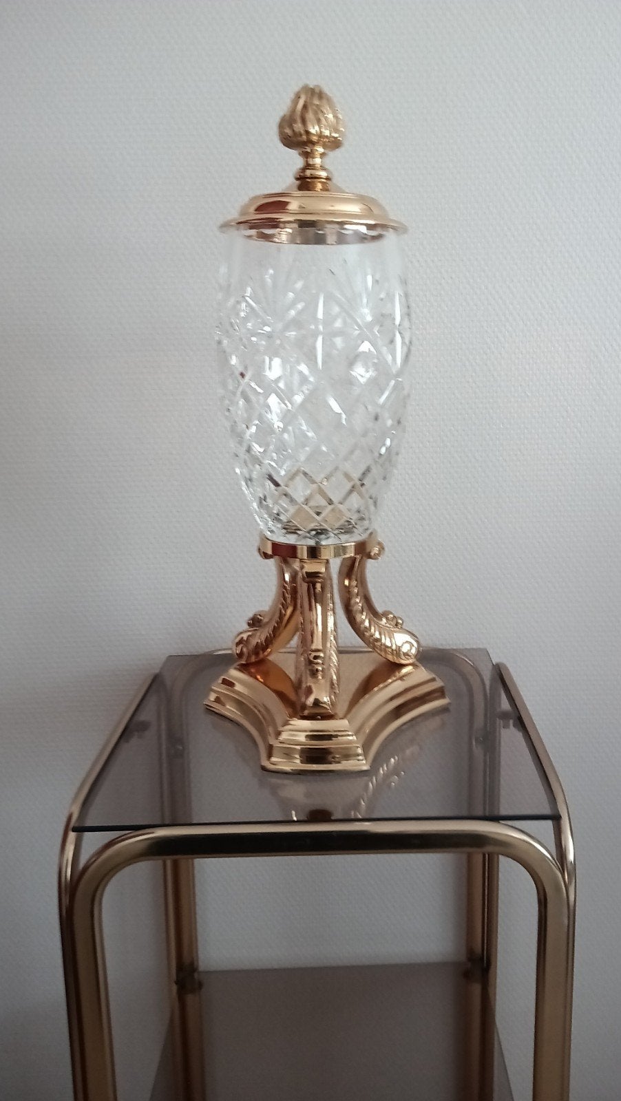 Grand vase/bonbonnière vintage en cristal, Antiquités & Art, Enlèvement