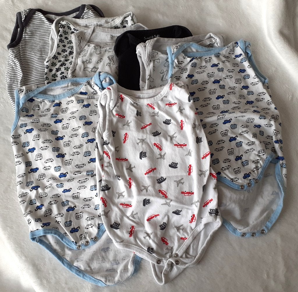 Baby romper set 8 mouwloze rompers sweet & soft Zeeman 74-80, Ophalen of Verzenden, Nieuw, Jongetje of Meisje, Nacht- of Onderkleding