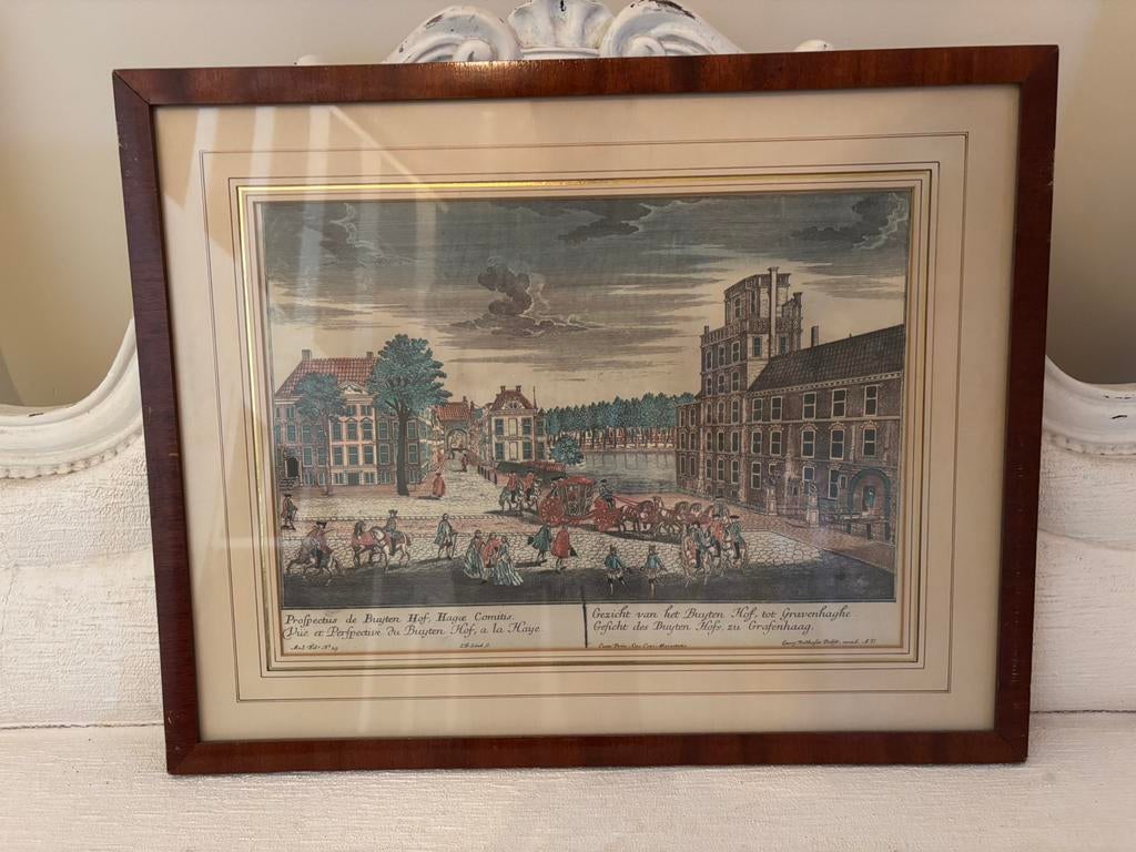 Gravure ancienne Buyten Hof Gravenhaghe, Enlèvement