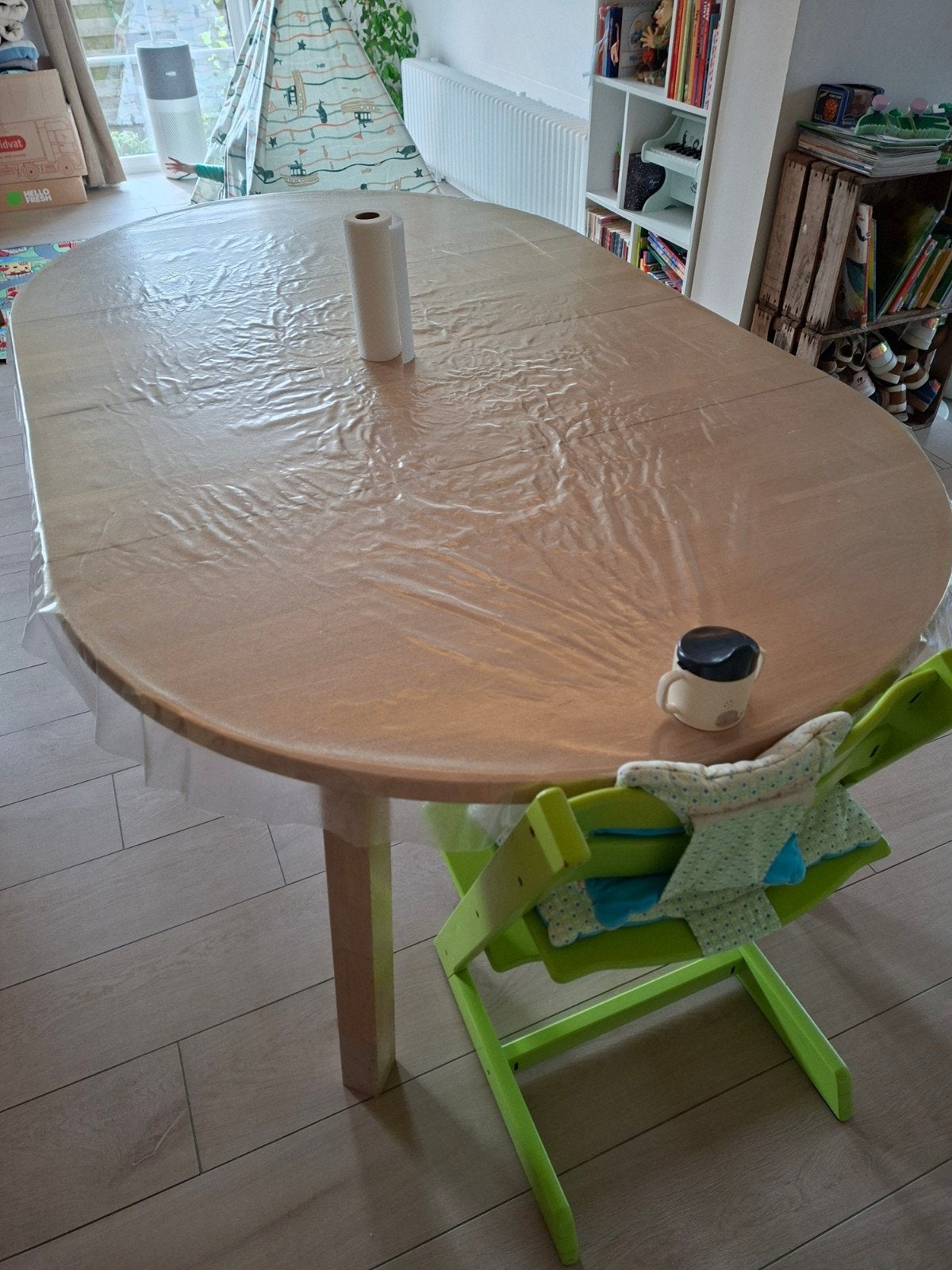 uitschuifbare eiken tafel, Huis en Inrichting, Ophalen, 100 tot 150 cm, Eikenhout, 200 cm of meer