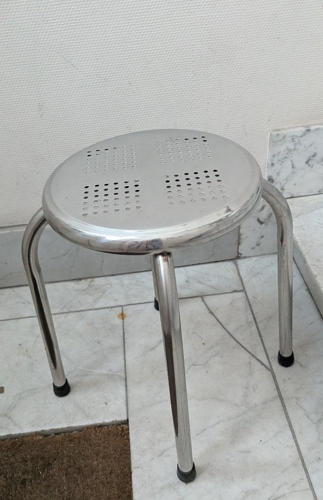 4 tabourets en acier inoxydable brillant de 47 cm de haut, Enlèvement, Comme neuf, Échantillon