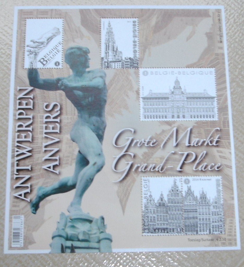 1 blok grote markt van antwerpen, Sans timbre, Enlèvement ou Envoi, Non oblitéré, Timbre-poste