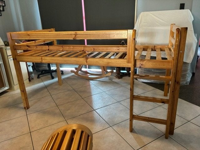 hoogslaper 80 cm, Huis en Inrichting, Slaapkamer | Bedden, Ophalen, Gebruikt, 90 cm, Eenpersoons