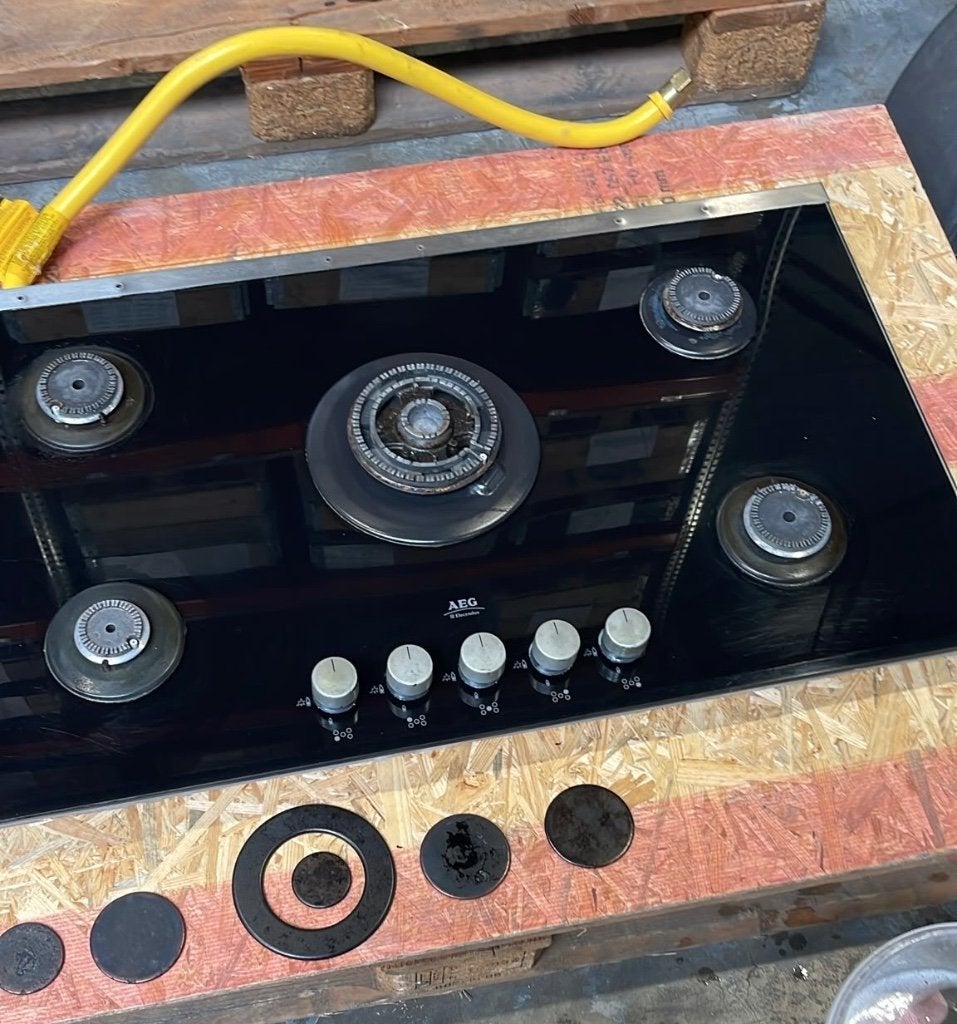 KOOKPLAAT GAS - 5 BRANDERS - MERK: AEG, Electroménager, Tables de cuisson, Gaz, Encastré, Enlèvement, Utilisé