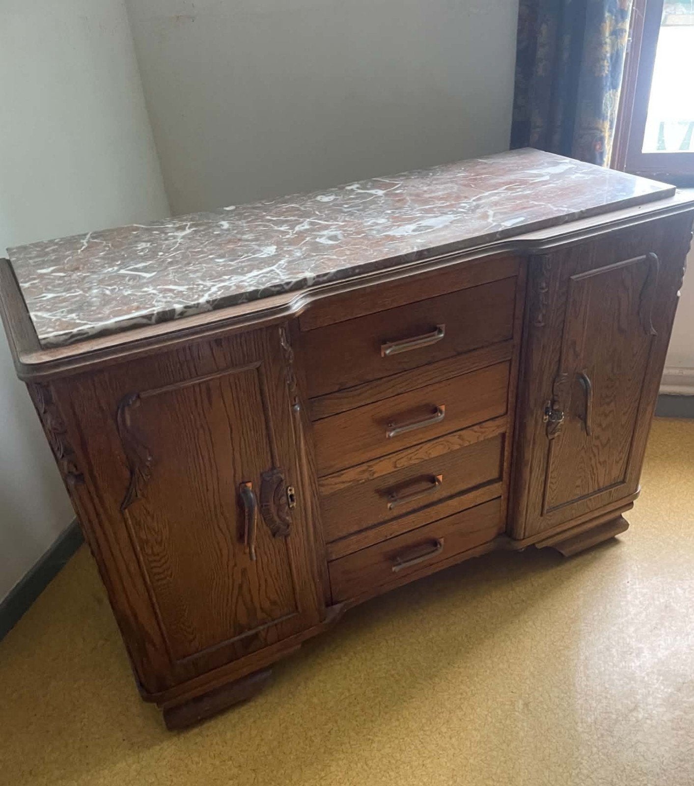 Ancienne Commode Avec 1 Chevet, Enlèvement