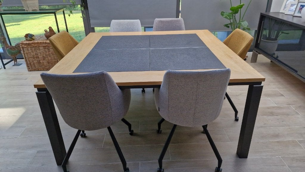 Eettafel 160/160, Maison & Meubles, Tables | Tables à manger, Utilisé, 150 à 200 cm, 150 à 200 cm, Cinq personnes ou plus, Carré