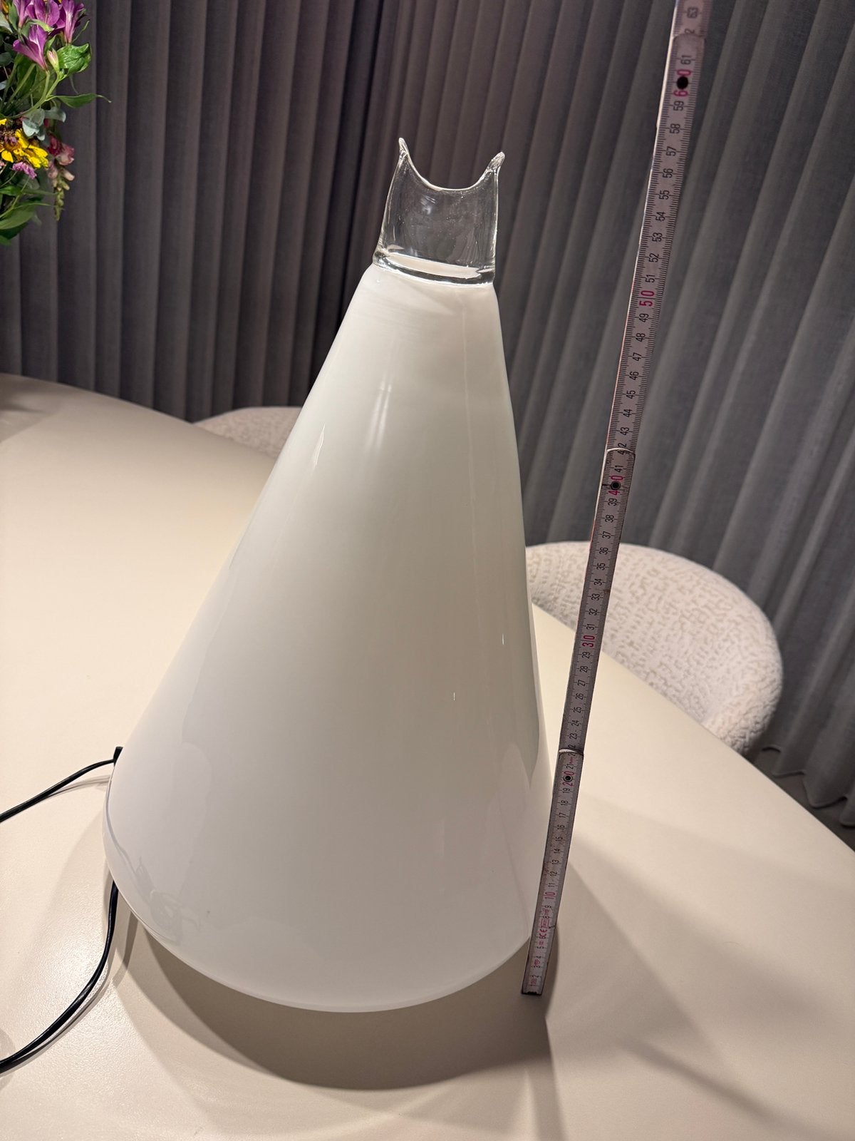 Italiaanse Designlamp uit 1977, Ophalen, Zo goed als nieuw, Glas, Minder dan 100 cm