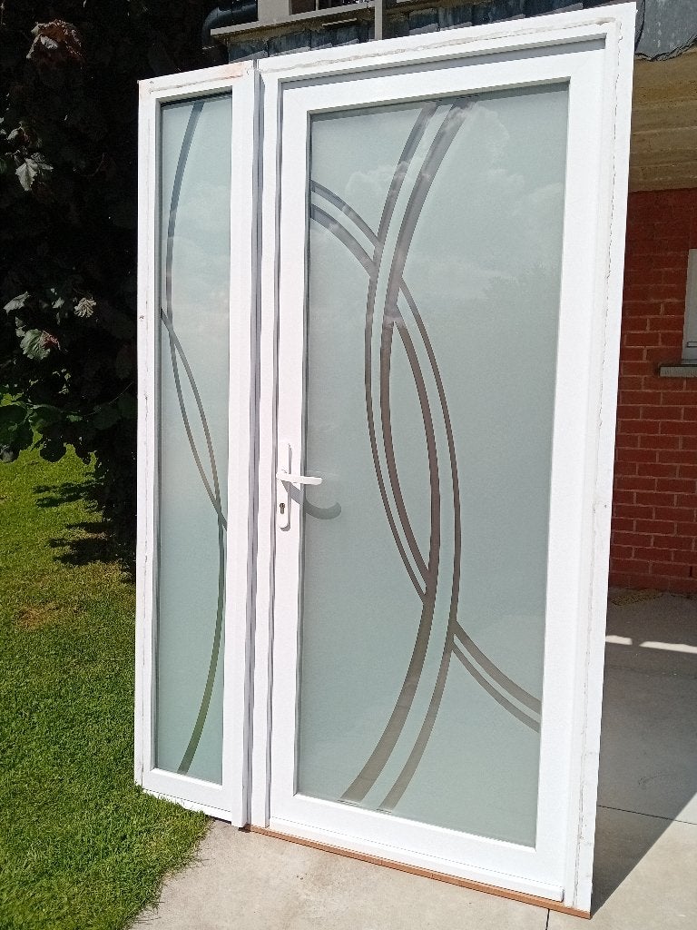 Porte d'entrée vitrée en PVC Deceuninck, Enlèvement, Utilisé