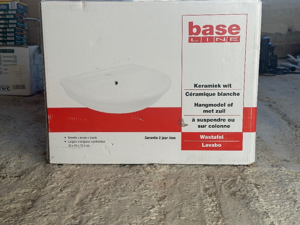 Baseline Wasbak - Keramiek - Wit - 56x43x19,5cm, Enlèvement, Neuf, Lavabo