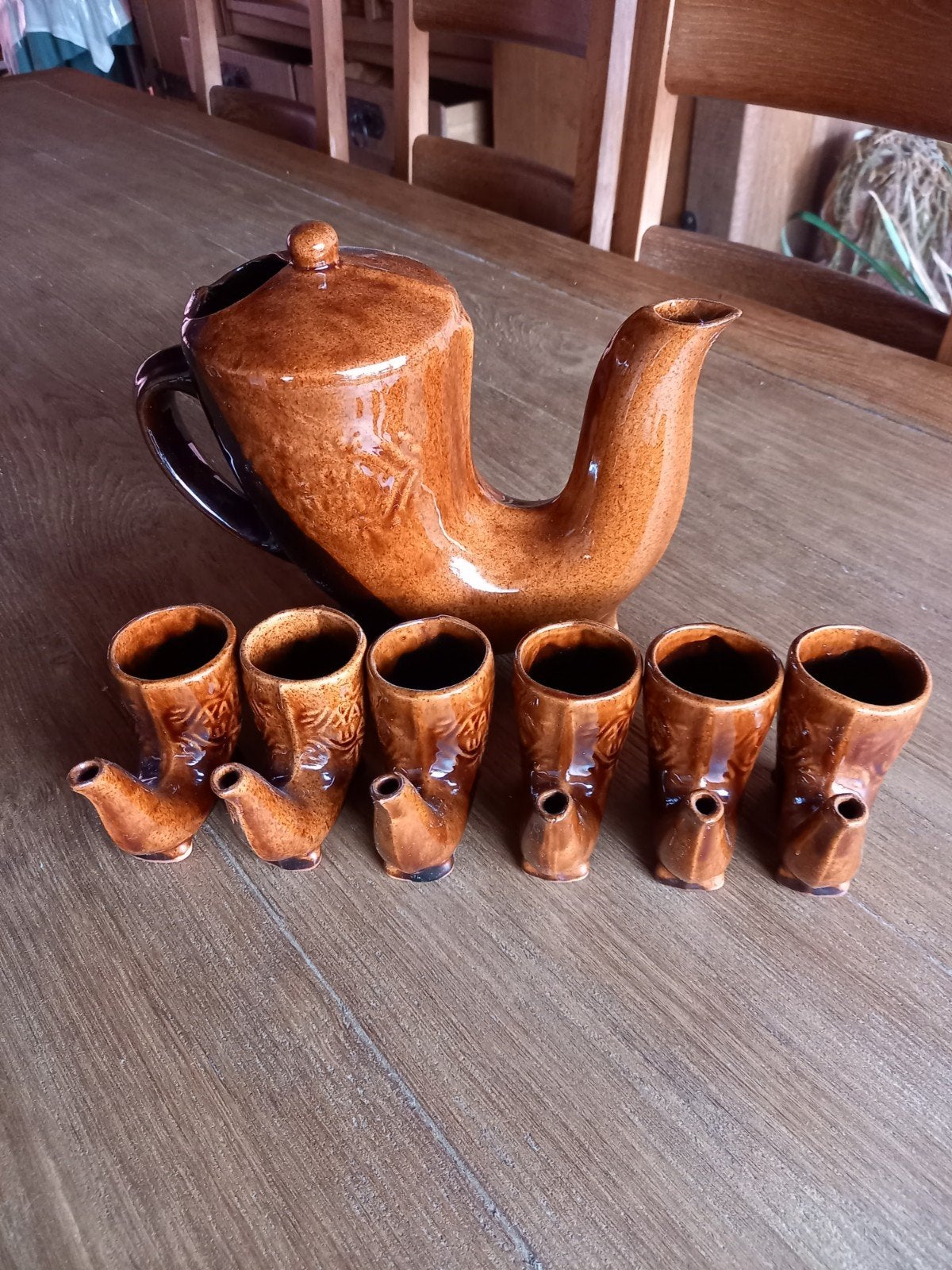 vintage thee service 6 delig met theepot, Antiek en Kunst, Ophalen