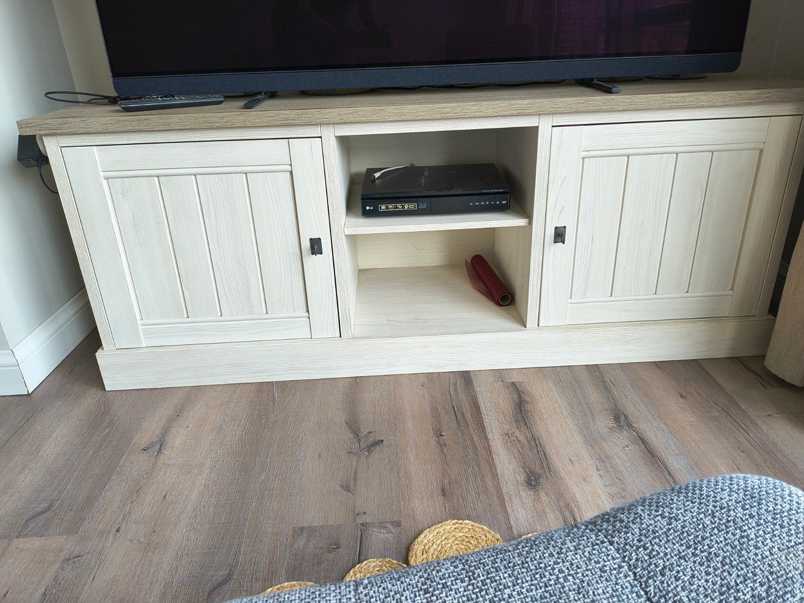 tv meubel York, Ophalen, Gebruikt, 150 tot 200 cm, Landelijk