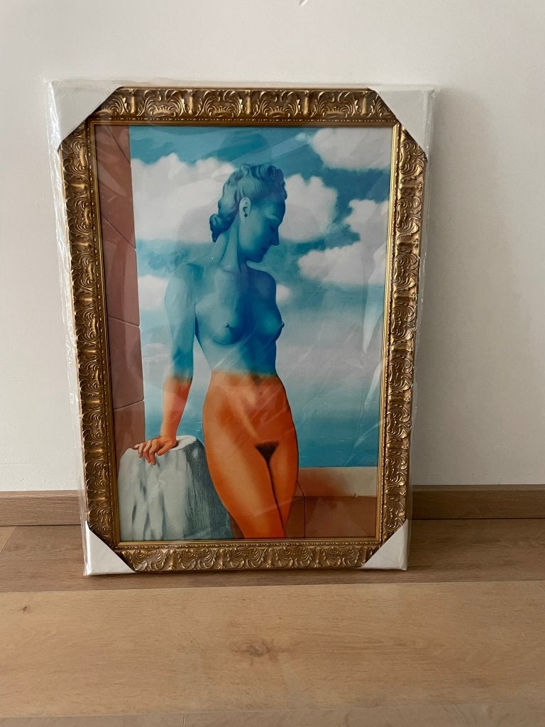 Foto print met kader (René Magritte), Ophalen, 50 – 75, Minder dan 50 cm, Nieuw