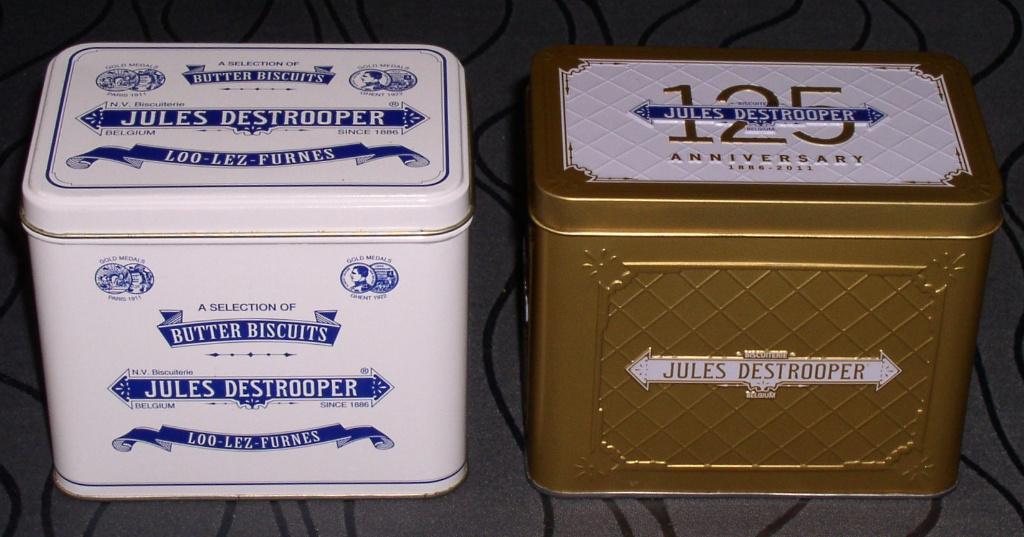 2 kleine blikken doosjes voor boterkoekjes J. Destrooper, Ophalen of Verzenden, Zo goed als nieuw, Koek(jes), Overige merken