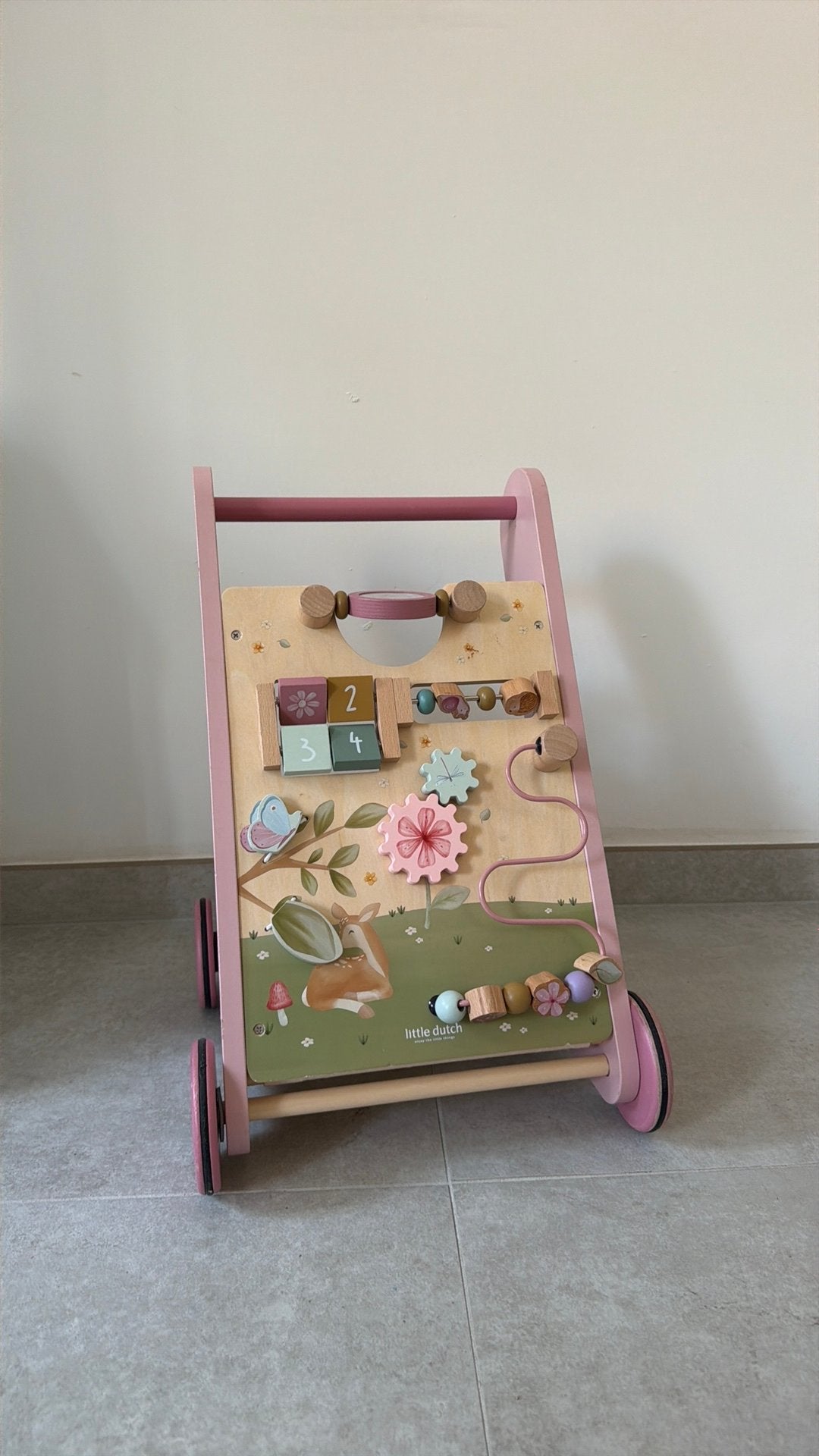 Little Dutch - loopwagen, Kinderen en Baby's, Speelgoed | Houten speelgoed, Ophalen, Gebruikt, Duw- of Trekspeelgoed