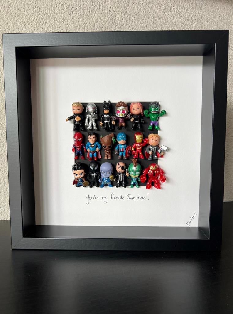 Origineel 3d-kunstwerk – “You’re my Favorite Superhero!”, Collections, Personnages de BD, Enlèvement ou Envoi, Super héros, Neuf