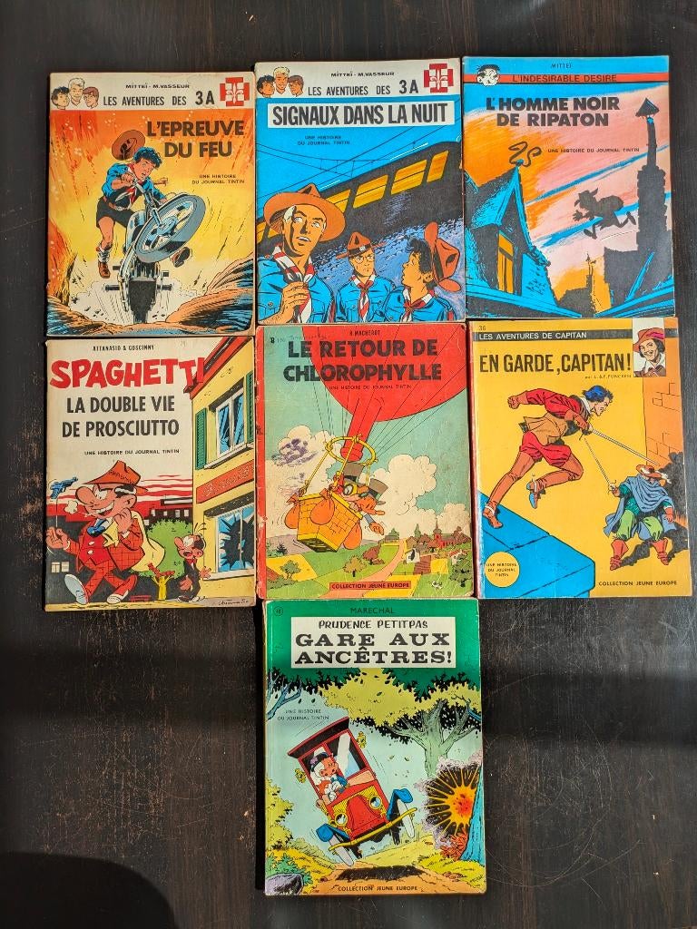Lot 7 BD des années 60-70 – Collection Jeune Europe/Tintin, Livres, Plusieurs BD, Enlèvement ou Envoi, Comme neuf, Raymond Macherot