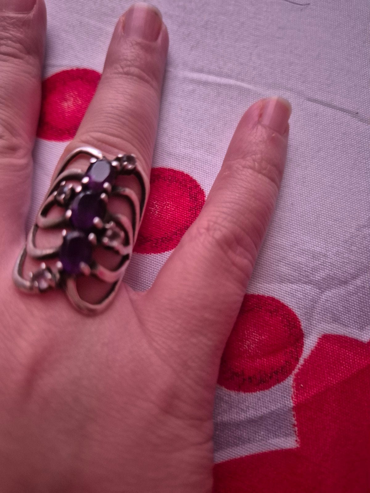 Zilveren ring met amethyst, Bijoux, Sacs & Beauté, Bagues, Enlèvement