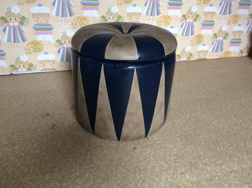 Vintage opbergpoef/opbergkruk Space Age - jaren 70, Ophalen, Huis en Inrichting
