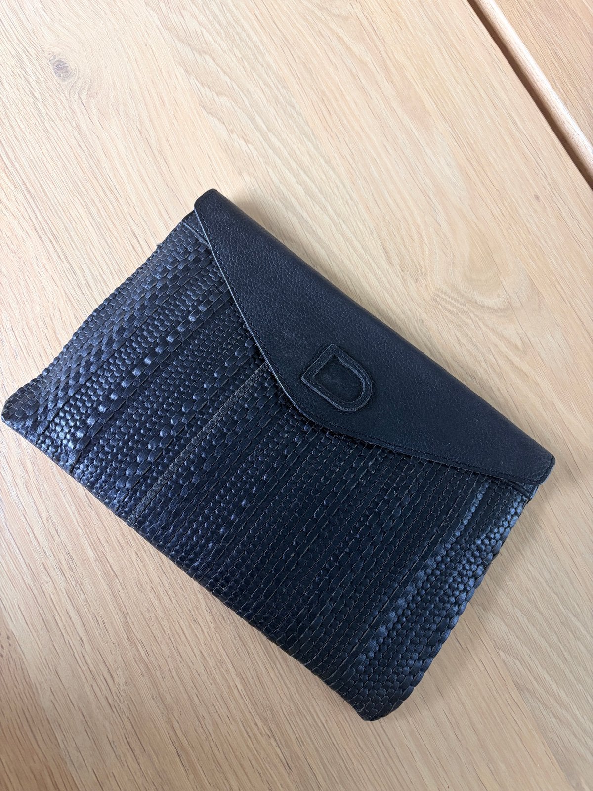 Clutch / pochette Delvaux, Ophalen, Gebruikt, Zwart, Avondtasje