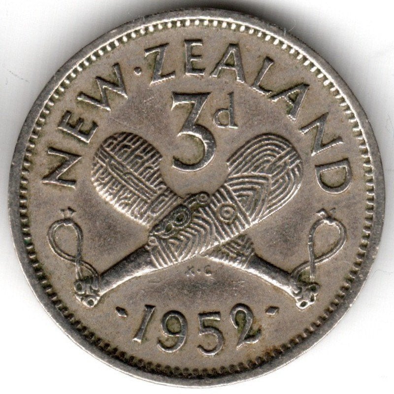 Nieuw Zeeland : 3 Pence 1952 KM#15 Ref 16834, Postzegels en Munten, Munten | Oceanië, Ophalen of Verzenden, Losse munt