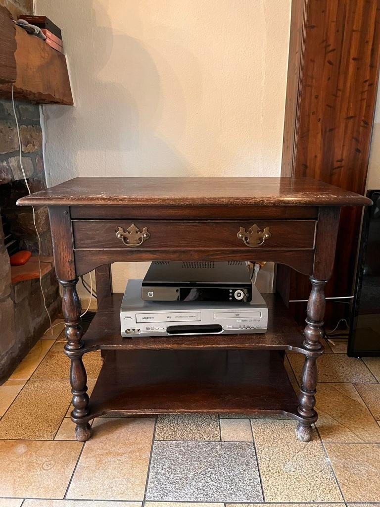Vintage houten tv-meubel / bijzetkast met lade, Huis en Inrichting, Kasten |Televisiemeubels, Ophalen